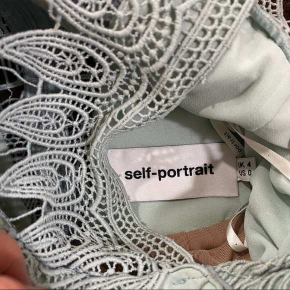 Self-Portrait Teardrop Guipere Paneled Mini Dress - Picture 7 of 8